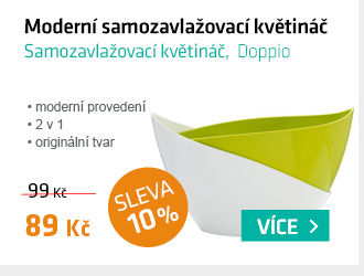 Samozavlažovací květináč Doppio, sv. zelená + bílá