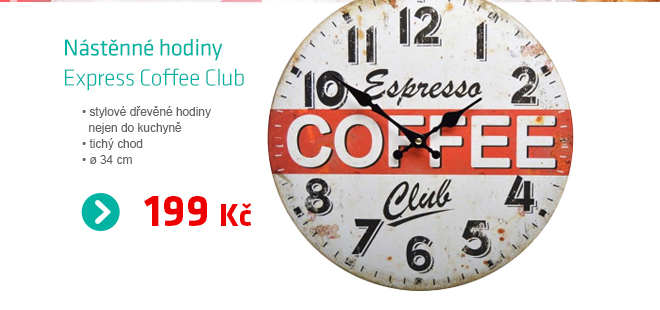 Nástěnné hodiny Express Coffee Club HLC1433