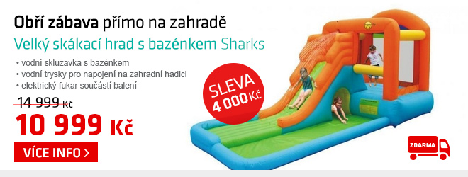 Sharks Velký skákací hrad s bazénkem vícebarevný