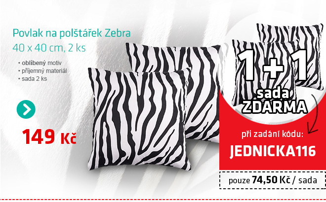 Povlak na polštářek Zebra 40x40 cm 2ks