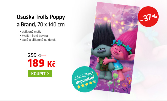 Osuška Trolls Poppy a Brand